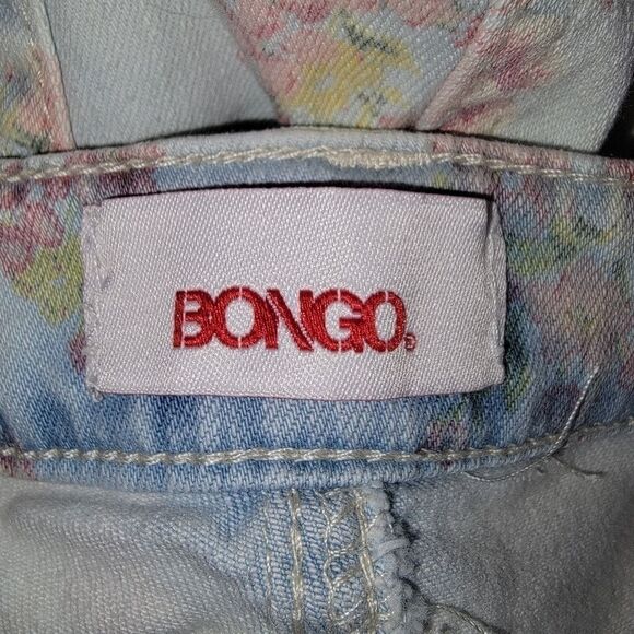 Bongo floral frayed hem bleach washed denim jean shorts size 15 - Picture 7 of 10